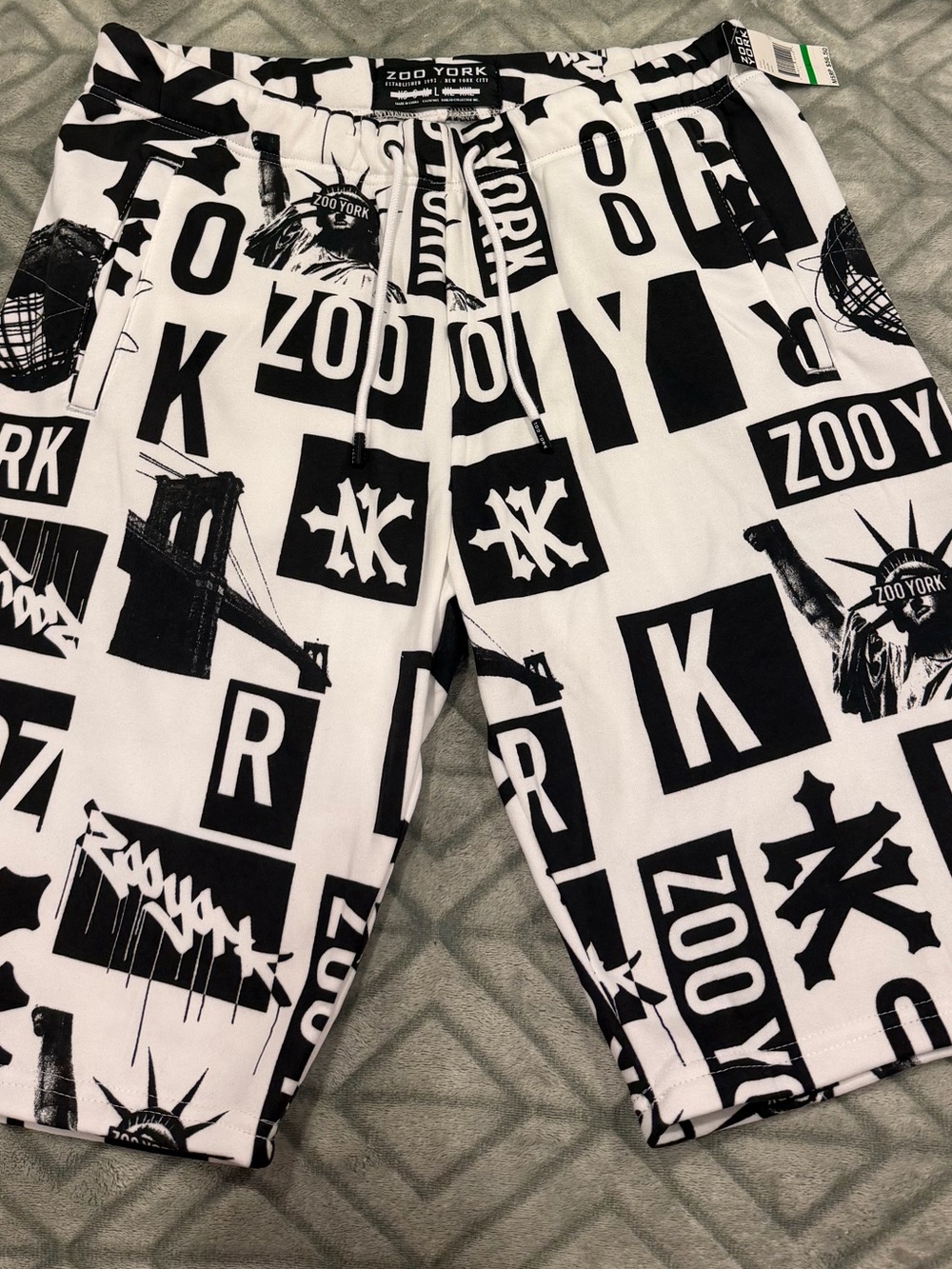 Zoo York Black & White Graphic Athletic Shorts
